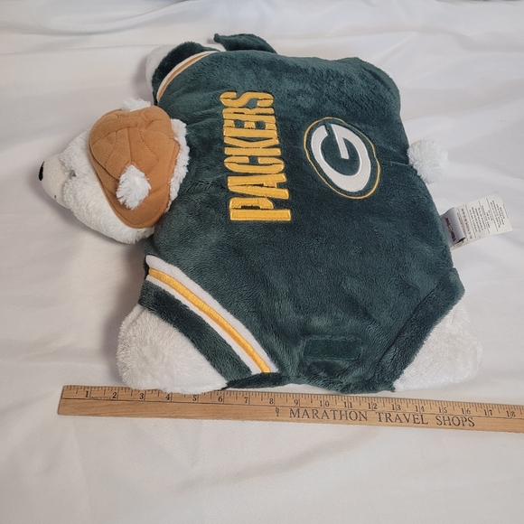 Greenbay Packer NFL White Bear Mascot Large 20" Pillow Pet Stuffed Animal Pillow - Picture 12 of 13